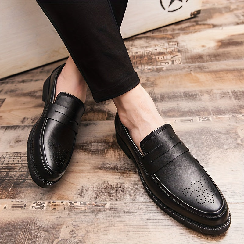 Jasper | Heren penny loaferschoenen met brogue details