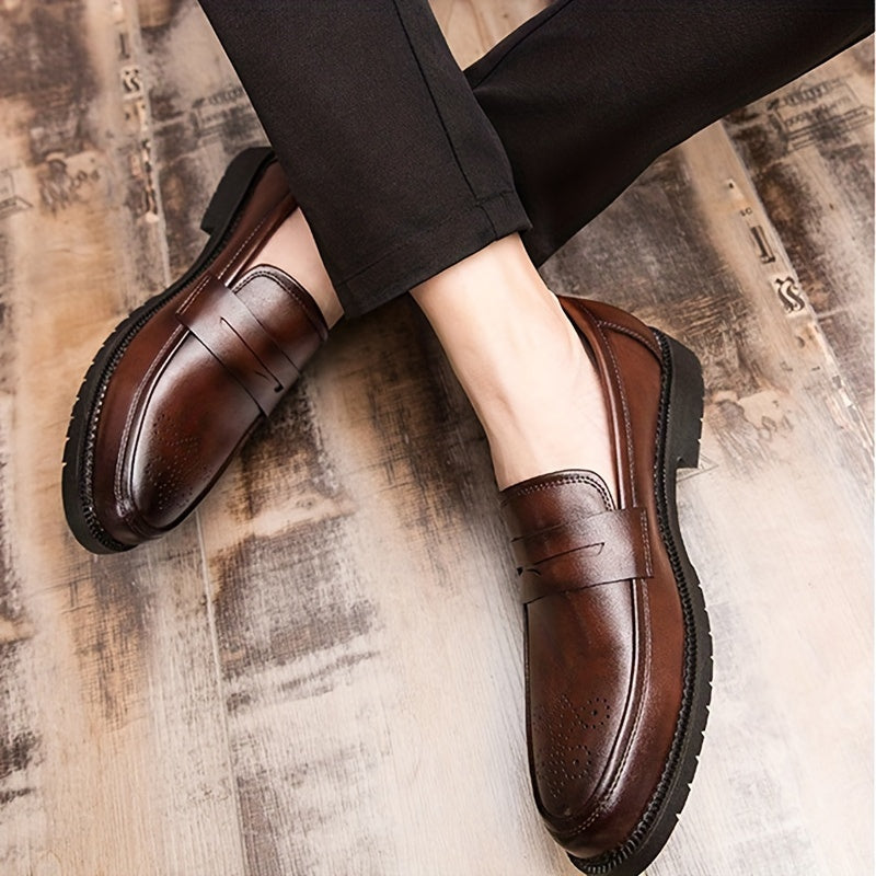 Jasper | Heren penny loaferschoenen met brogue details