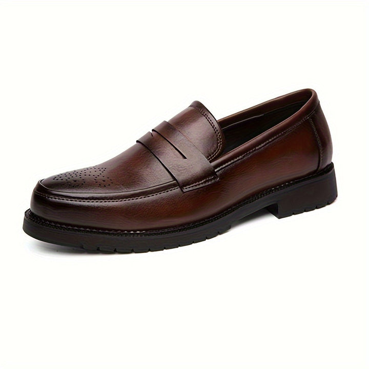Jasper | Heren penny loaferschoenen met brogue details
