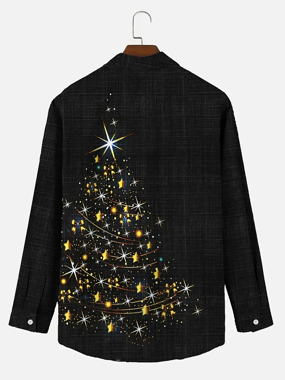 Jasper | Herenshirt met vintage kerst 3D-print en knoopsluiting