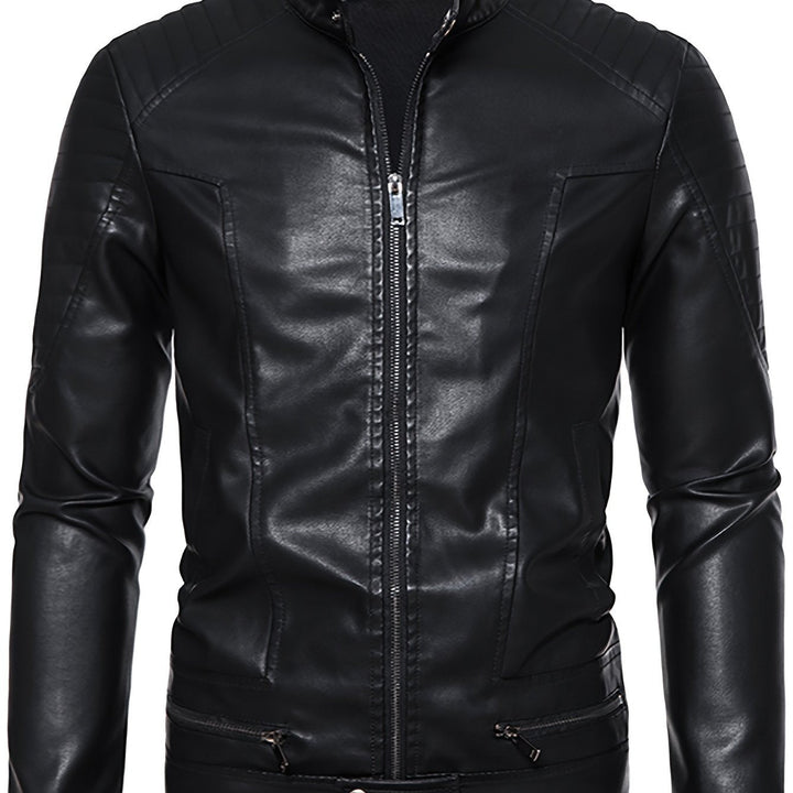 Jasper | Stoere PU leren herenjas met opstaande kraag