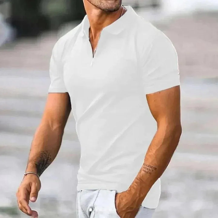 Poloshirt Heren - Slim Fit - Korte Mouwen, Ritssluiting, Comfortabele Stof - Geschikt voor Casual en Sportieve Activiteiten