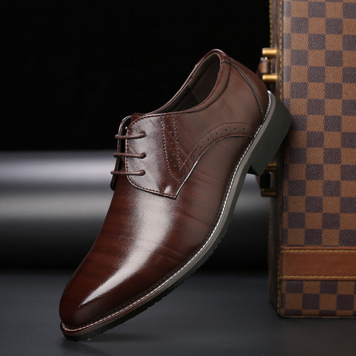 Jelle | Heren chique veterschoenen met brogue-details