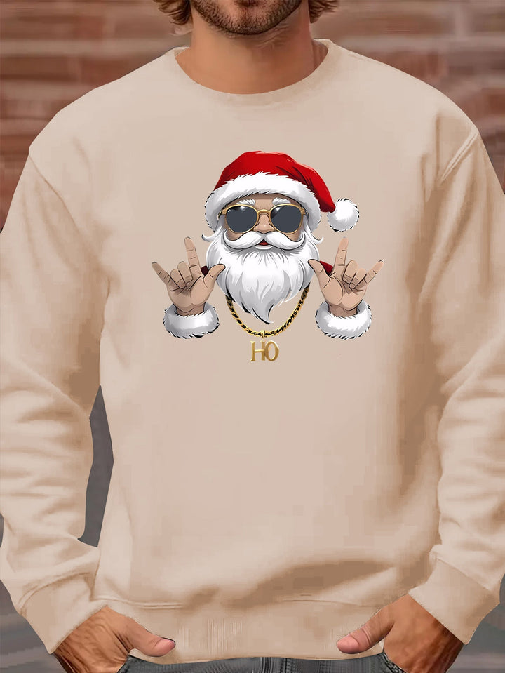 Kasper | Heren sweatshirt met kerstmanprint en lange mouwen