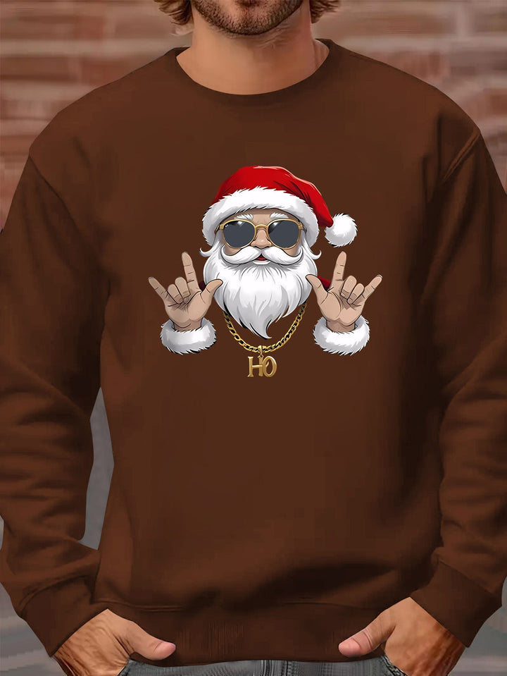 Kasper | Heren sweatshirt met kerstmanprint en lange mouwen
