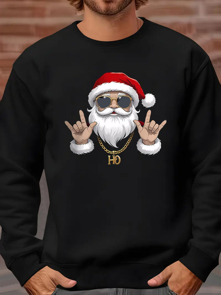 Kasper | Heren sweatshirt met kerstmanprint en lange mouwen