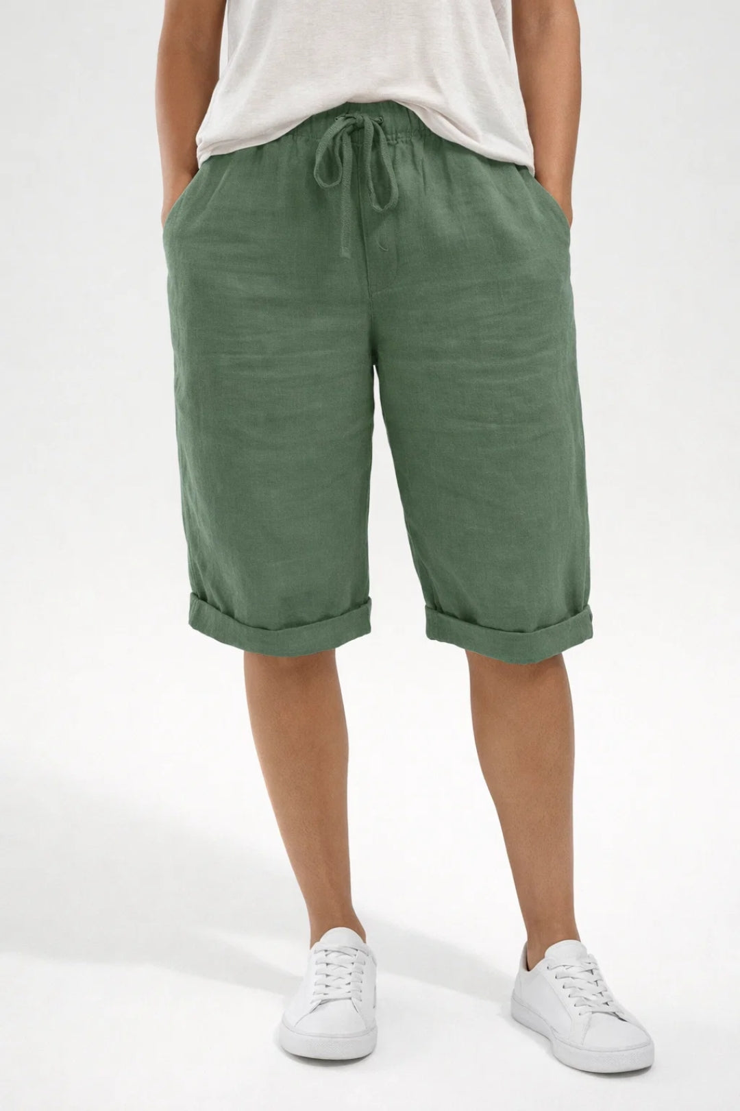 Korte Broek Dames Wijde Pasvorm Elastische Taille Zomer