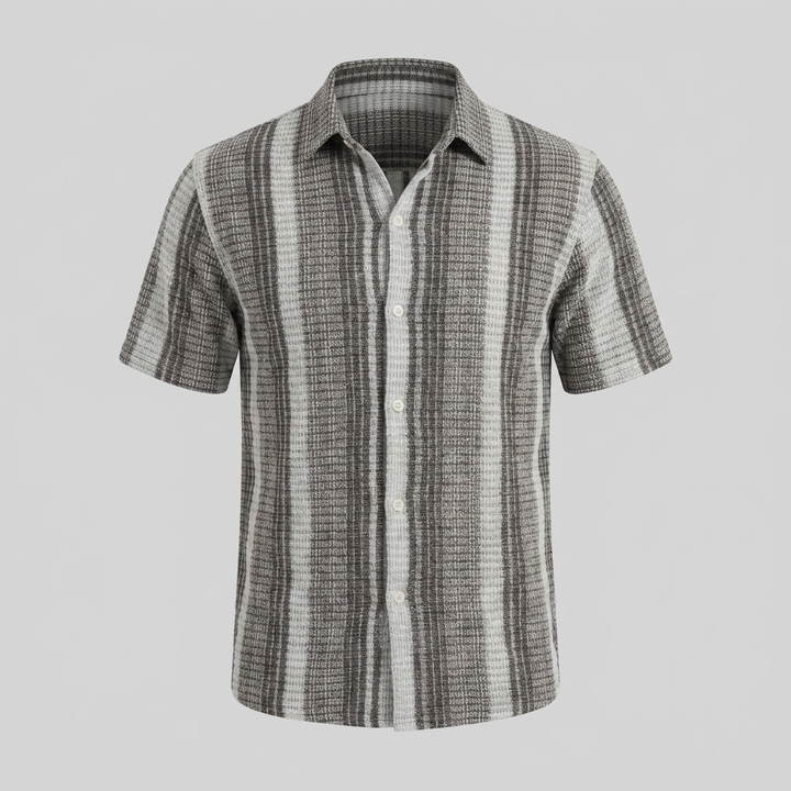 Korte Mouw Gestreept Overhemd Heren Casual Zomer