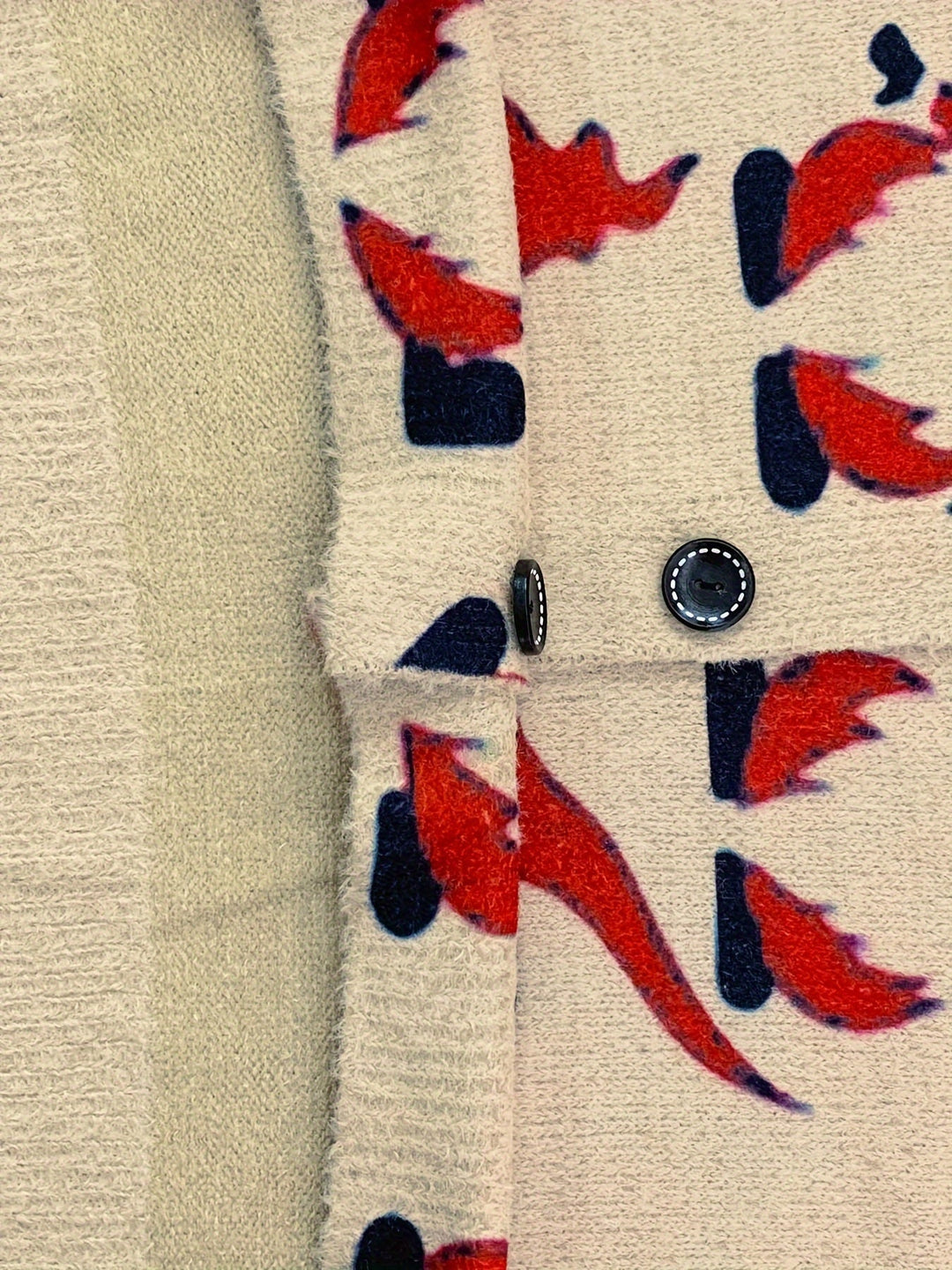 Lara | Gezellig kerstman print vest met lange mouwen en V-hals