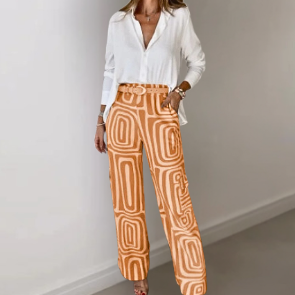 Lara | Mooie oranje zomeroutfit set voor dames