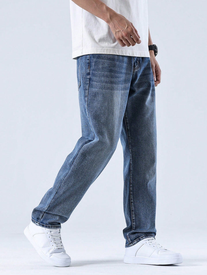 Lars | Casual gewassen herenjeans met rechte pijpen