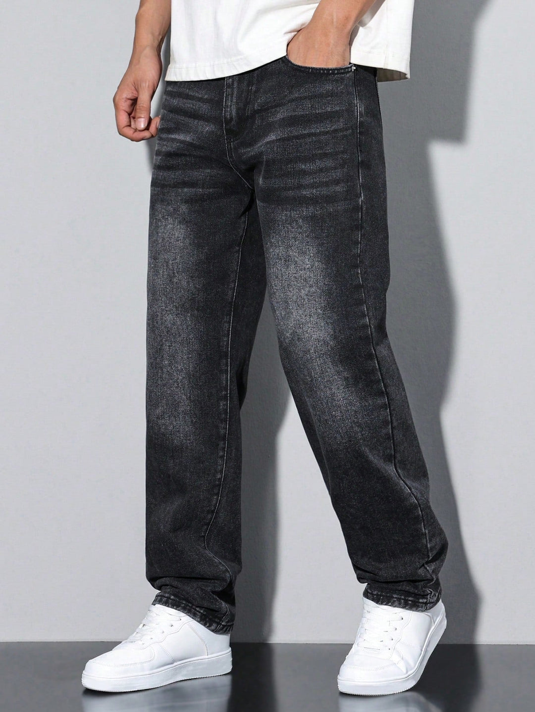 Lars | Casual gewassen herenjeans met rechte pijpen