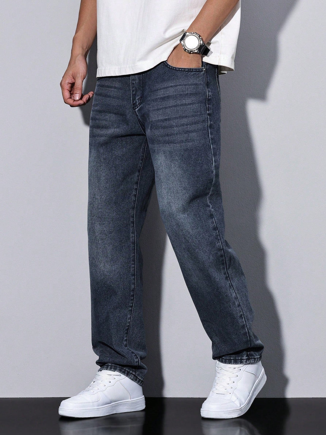 Lars | Casual gewassen herenjeans met rechte pijpen
