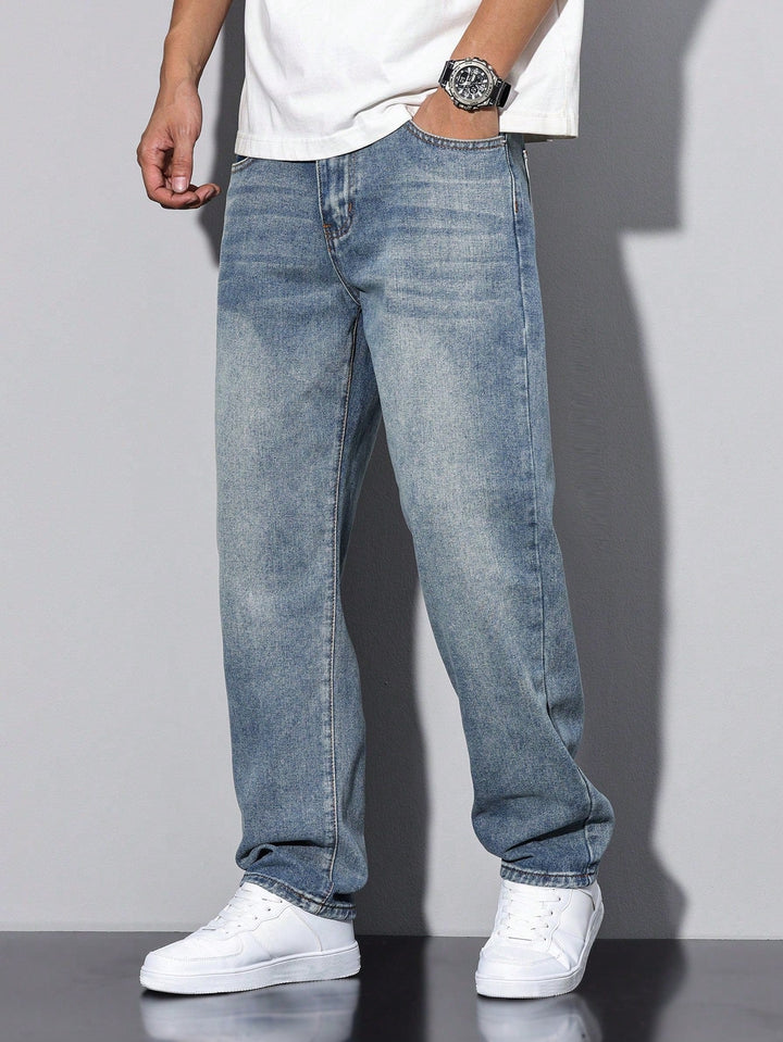 Lars | Casual gewassen herenjeans met rechte pijpen