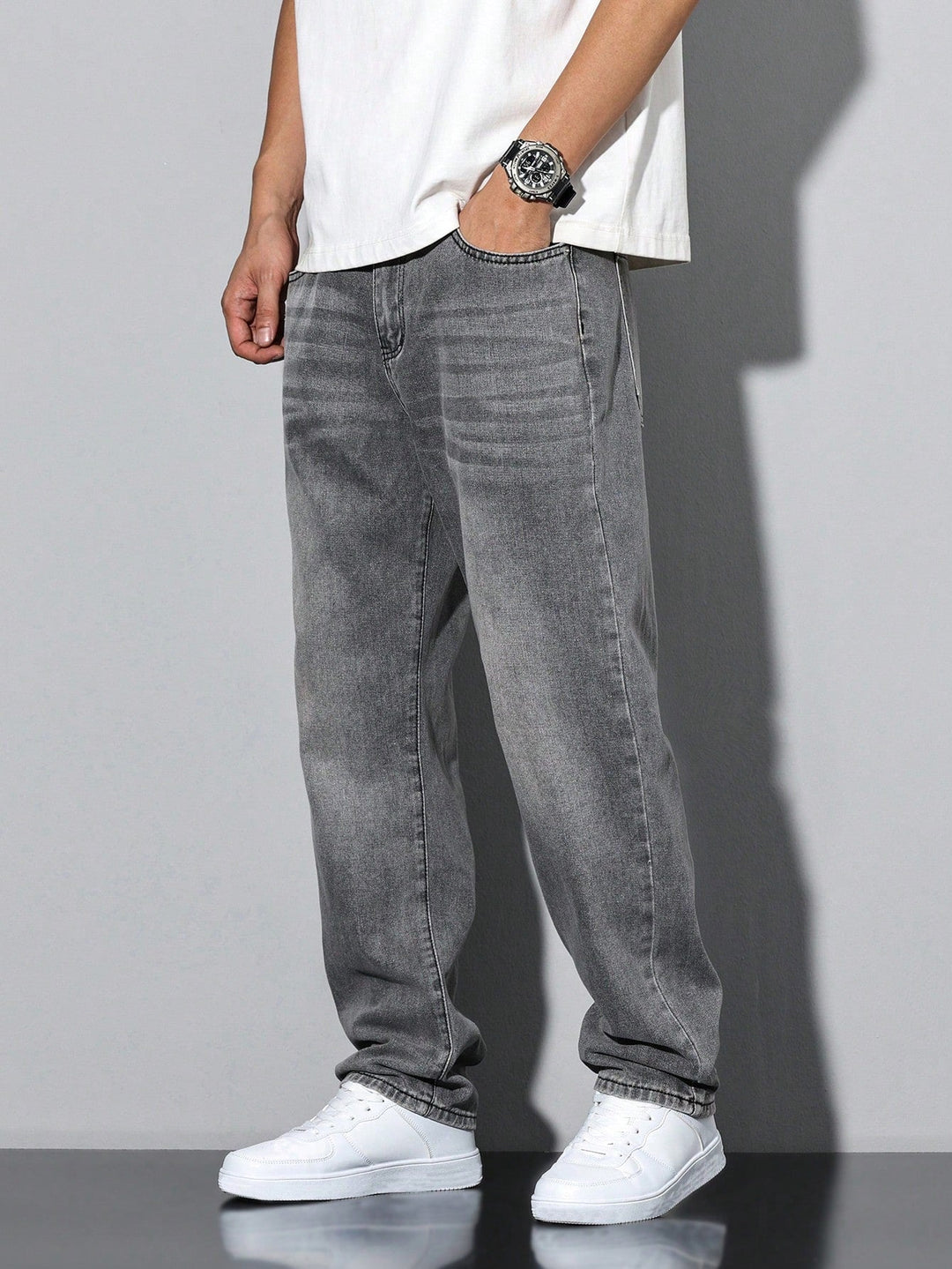 Lars | Casual gewassen herenjeans met rechte pijpen