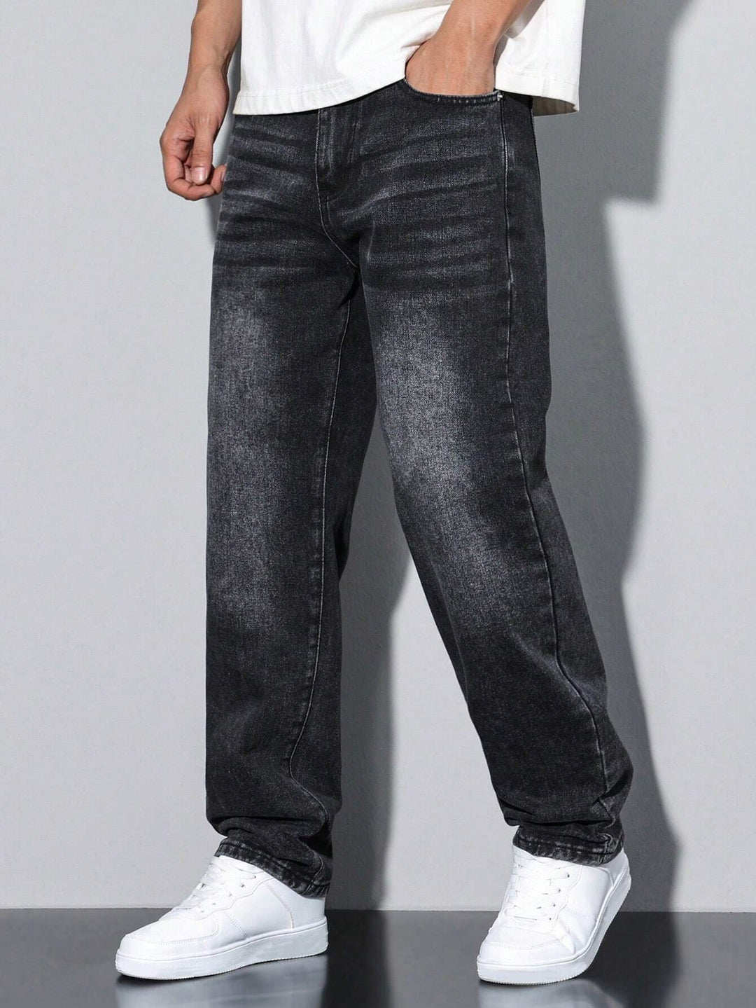 Lars | Casual gewassen herenjeans met rechte pijpen