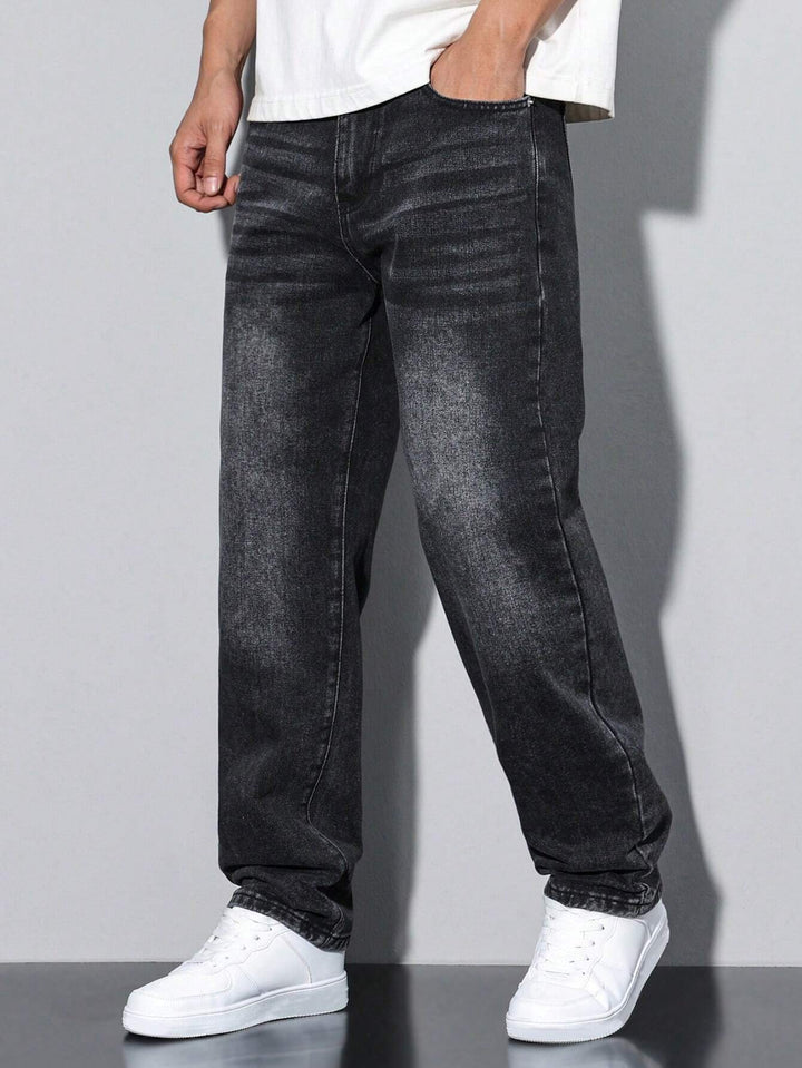 Lars | Casual gewassen herenjeans met rechte pijpen