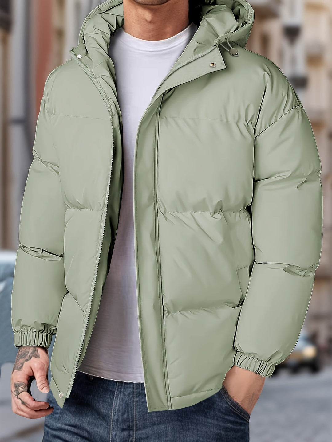 Lars | Warm winddicht heren winterjack met capuchon