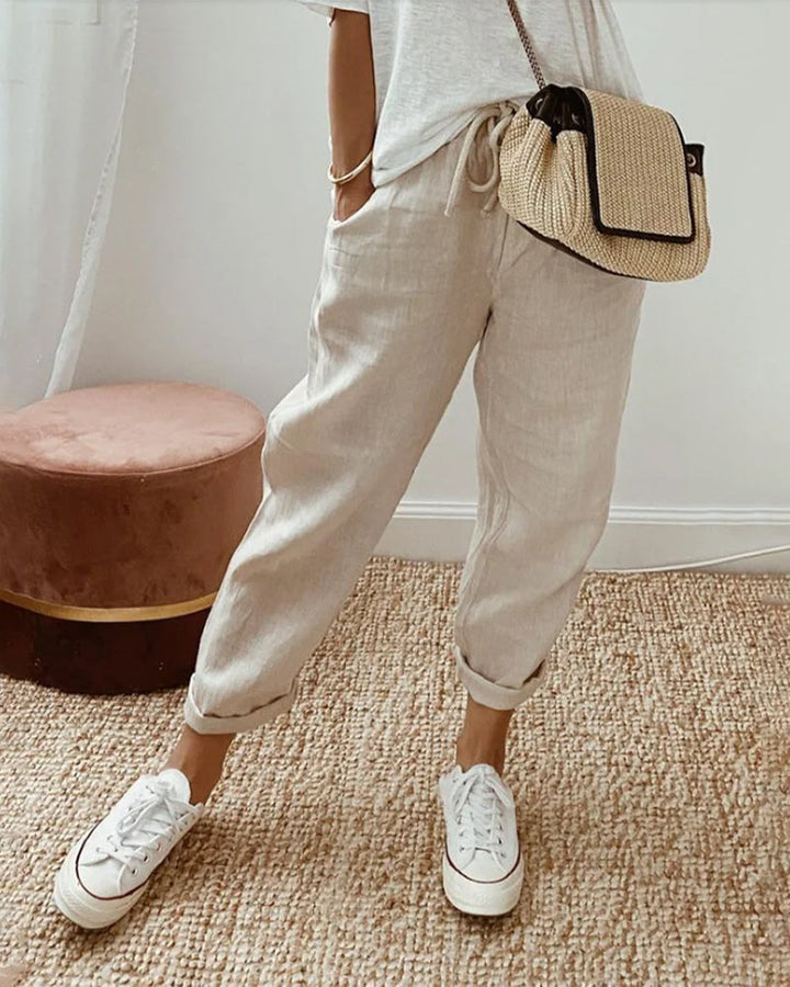 Laura | Pantalon van cotton en linnen