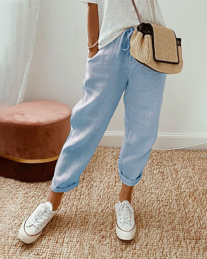 Laura | Pantalon van cotton en linnen