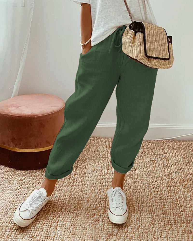 Laura | Pantalon van cotton en linnen