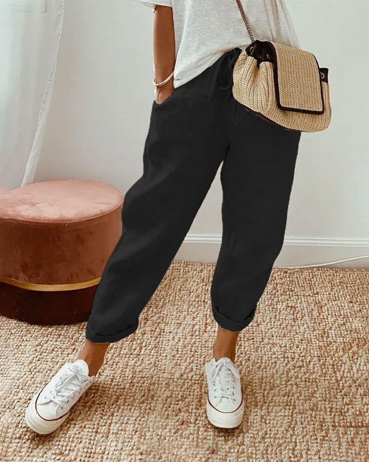 Laura | Pantalon van cotton en linnen