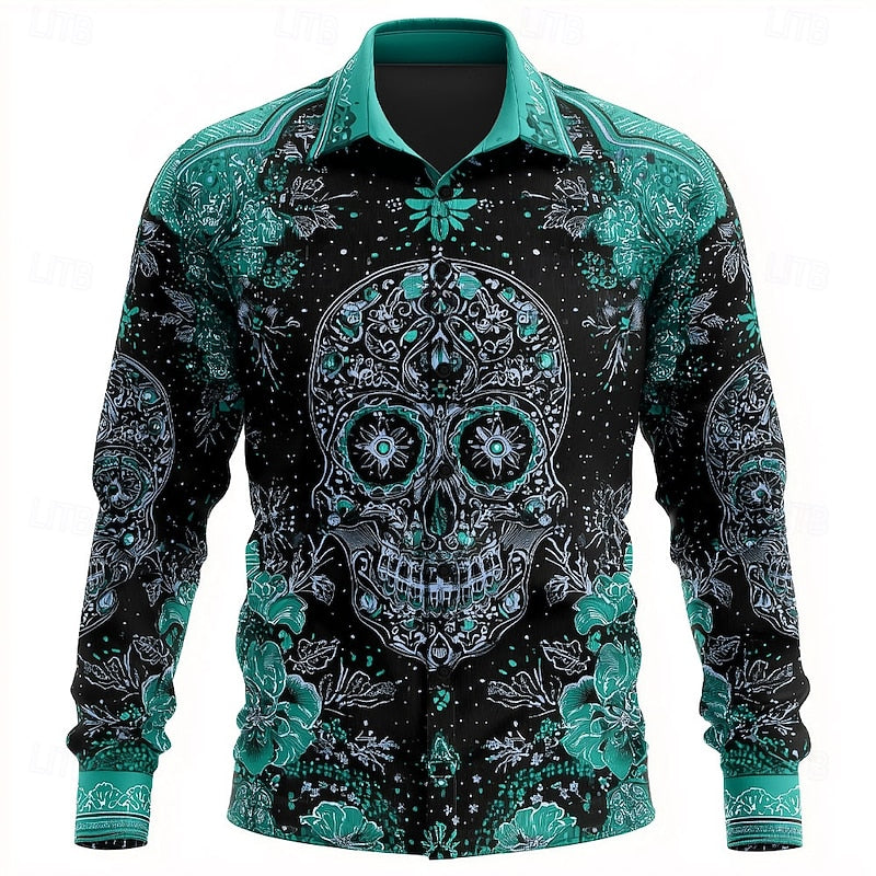 Dario | Halloween Skull Overhemd met Knopen