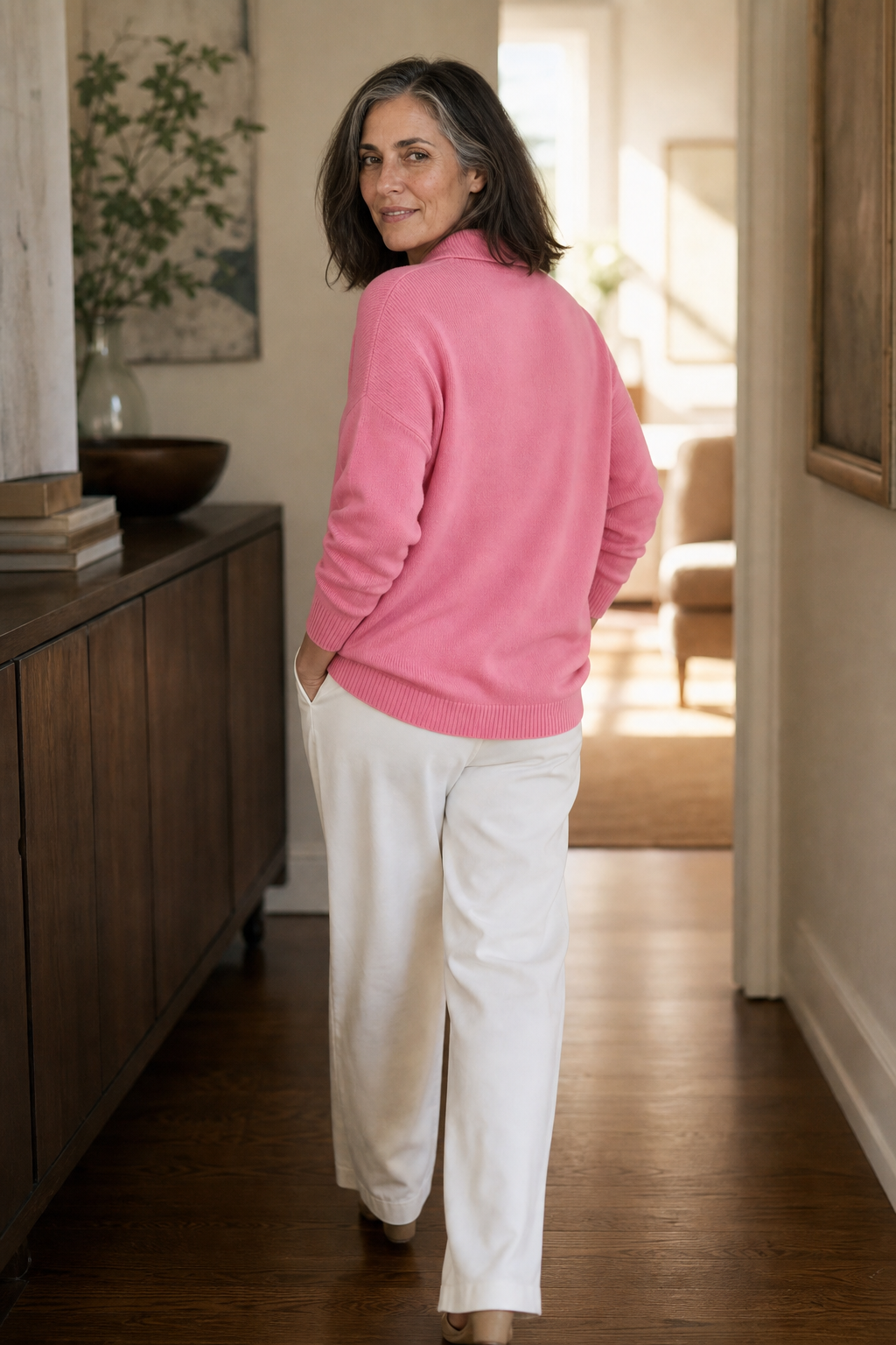 Wearbella – Kraagloze Wafelgebreide Pullover Trui