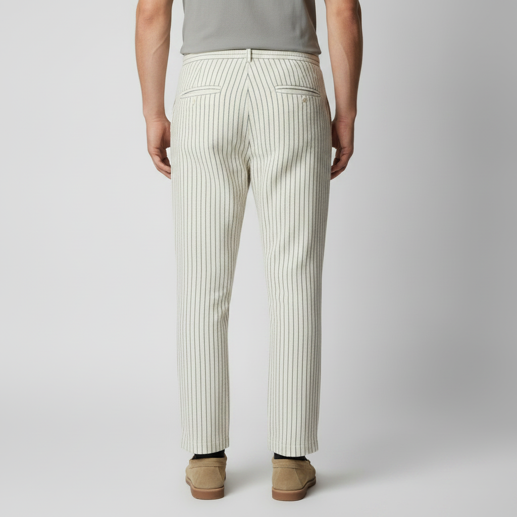 Linnen Katoen Broek Heren Pinstripe Drawstring Casual Zomer