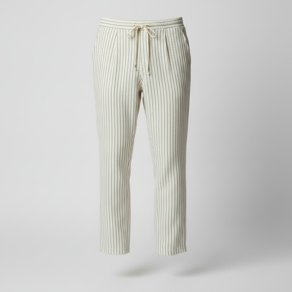 Linnen Katoen Broek Heren Pinstripe Drawstring Casual Zomer