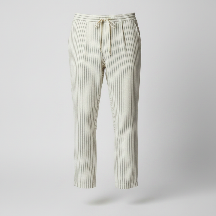 Linnen Katoen Broek Heren Pinstripe Drawstring Casual Zomer