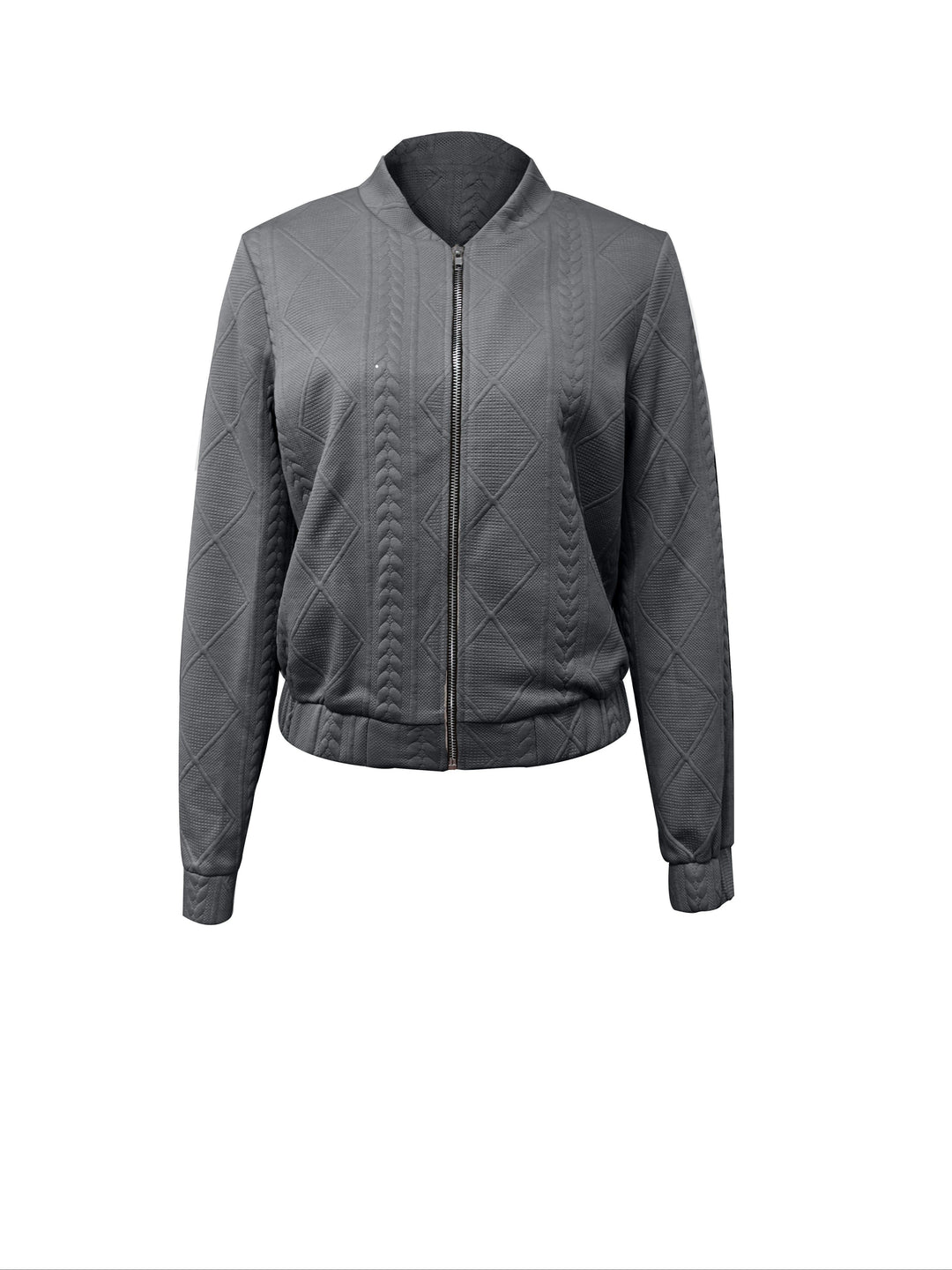 Lotte | Casual bomberjack met effen textuur
