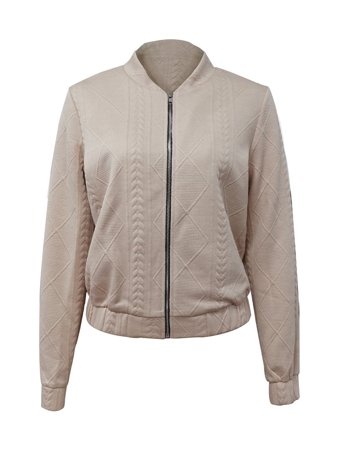 Lotte | Casual bomberjack met effen textuur
