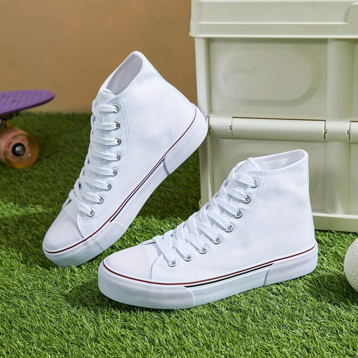 Lotte | Casual canvas sneakers in effen kleur met rubberen zool
