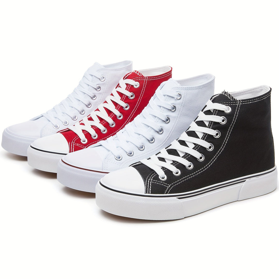 Lotte | Casual canvas sneakers in effen kleur met rubberen zool