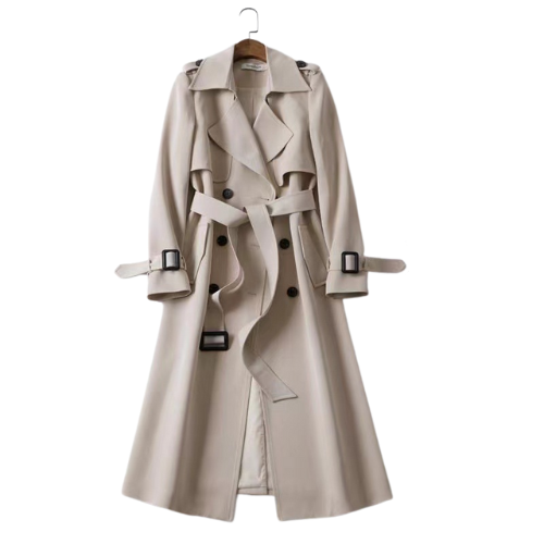 Lotte | Elegante lange dames jas met dubbele knopen