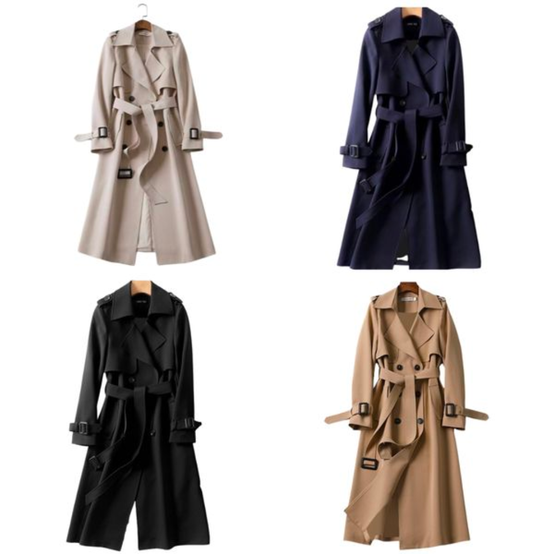 Lotte | Elegante lange dames jas met dubbele knopen