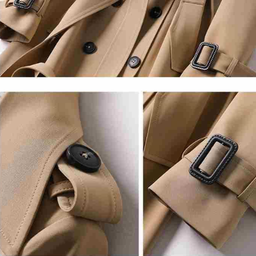 Lotte | Elegante lange dames jas met dubbele knopen