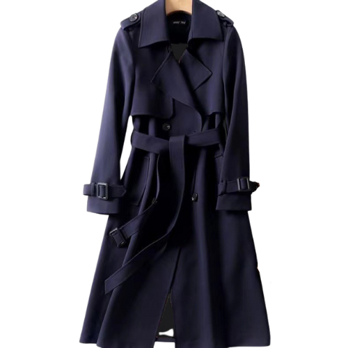 Lotte | Elegante lange dames jas met dubbele knopen