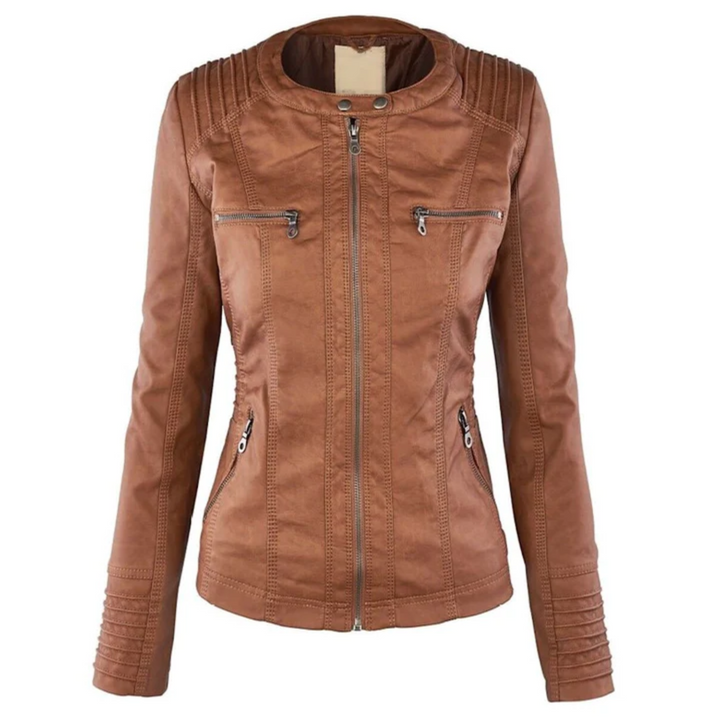 Lotte | Elegante leren dames jas met capuchon