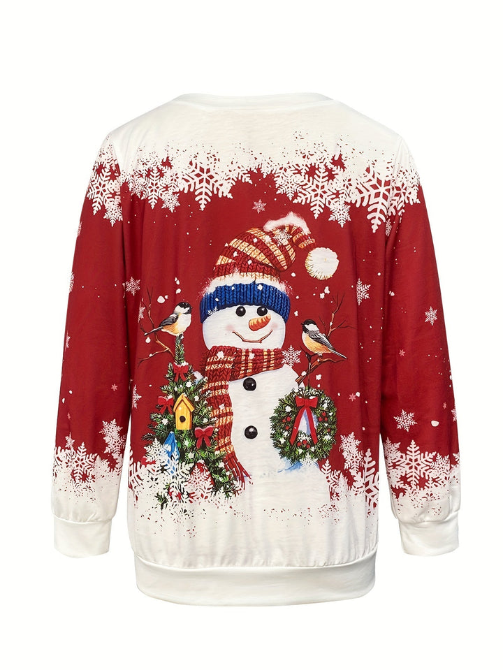 Lotte | Feestelijk kerstmanprint dames sweatshirt