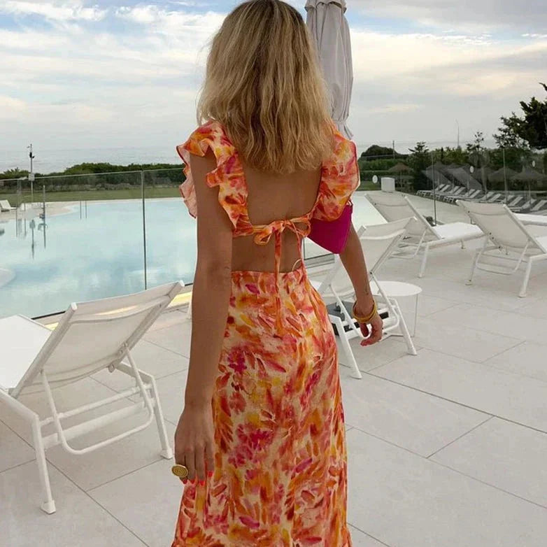 Lotte | Jurk met print en ruches