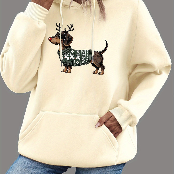 Lotte | Schattige kerst hoodie met teckelprint