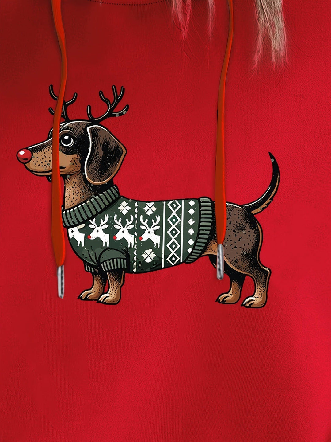 Lotte | Schattige kerst hoodie met teckelprint
