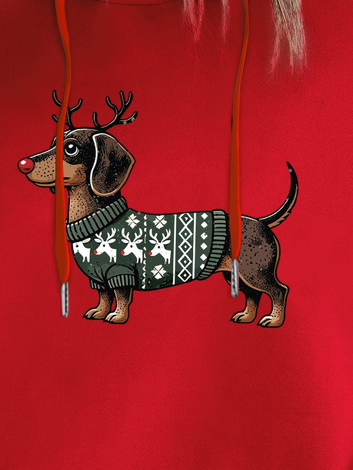 Lotte | Schattige kerst hoodie met teckelprint