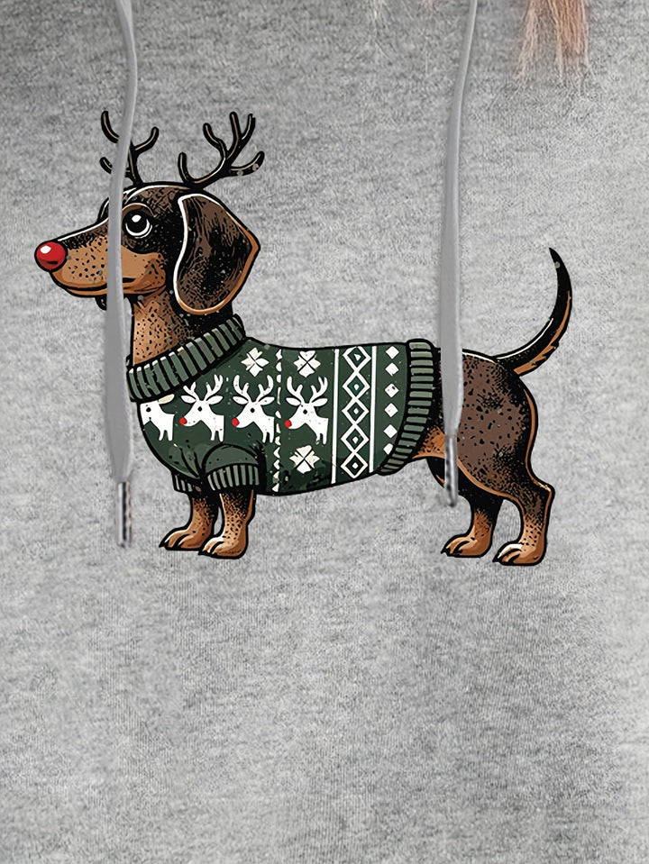 Lotte | Schattige kerst hoodie met teckelprint