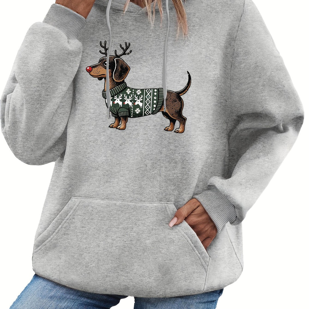 Lotte | Schattige kerst hoodie met teckelprint