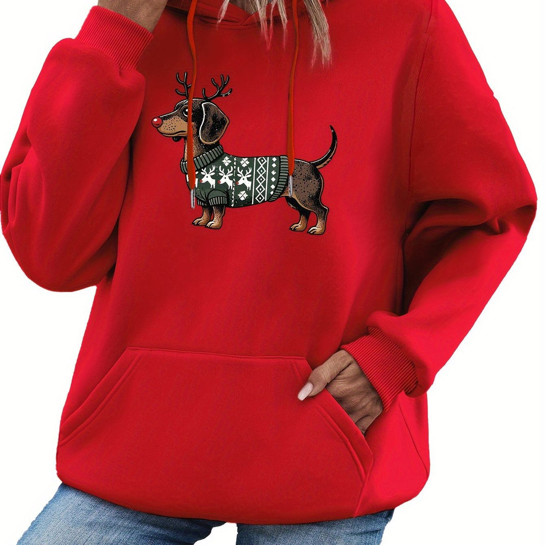 Lotte | Schattige kerst hoodie met teckelprint