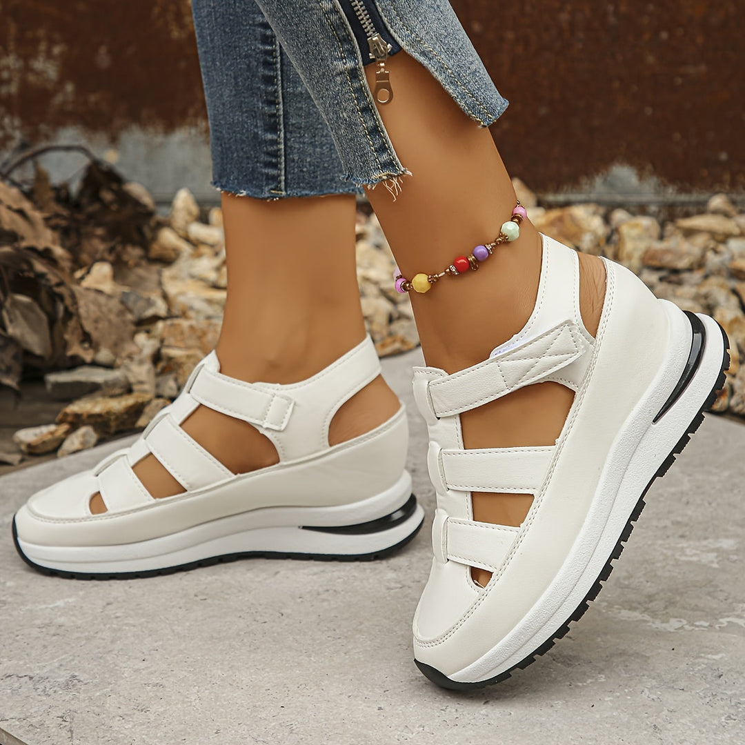 Lotte | Zachte zool platform sandalen met ronde neus