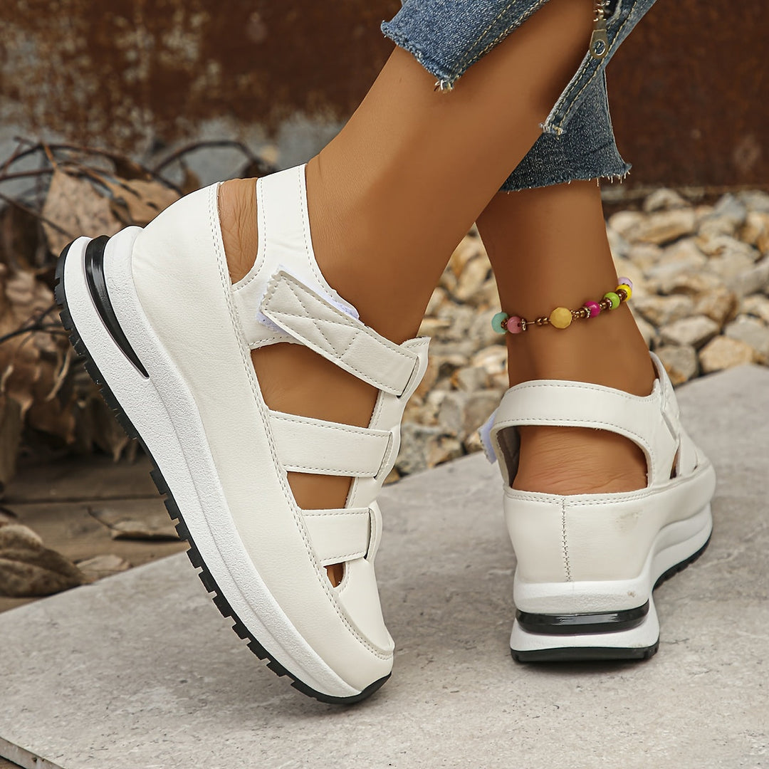 Lotte | Zachte zool platform sandalen met ronde neus